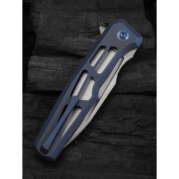 Ніж складаний туристичний Weknife Dressytak (8.6 см) Bohler M390 / Titanium синій 75384 фото
