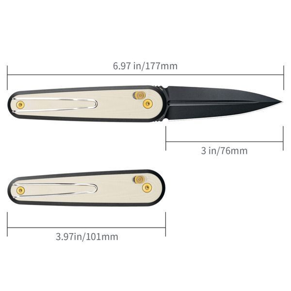 Ніж складаний кишеньковий SRM Twin 251MB-GT2 (7.6 см) N690 / G10 білий 73104 фото