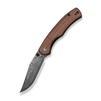 Ніж складаний кишеньковий Civivi Clingman (7.6 см) Damascus / Guibourtia Wood дерево 75364 фото