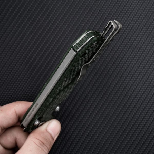 Ніж складаний туристичний SRM Rubik 7228B-MG (8.7 см) 14C28N / Micarta зелений