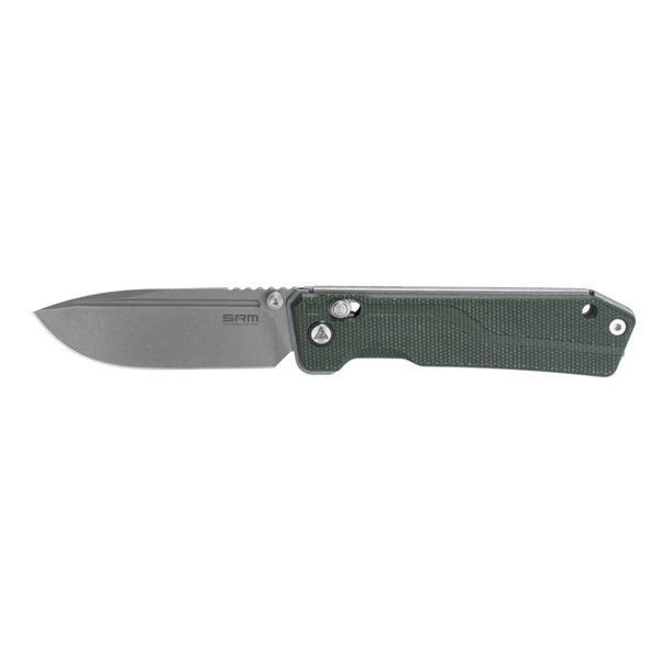 Ніж складаний туристичний SRM Rubik 7228B-MG (8.7 см) 14C28N / Micarta зелений