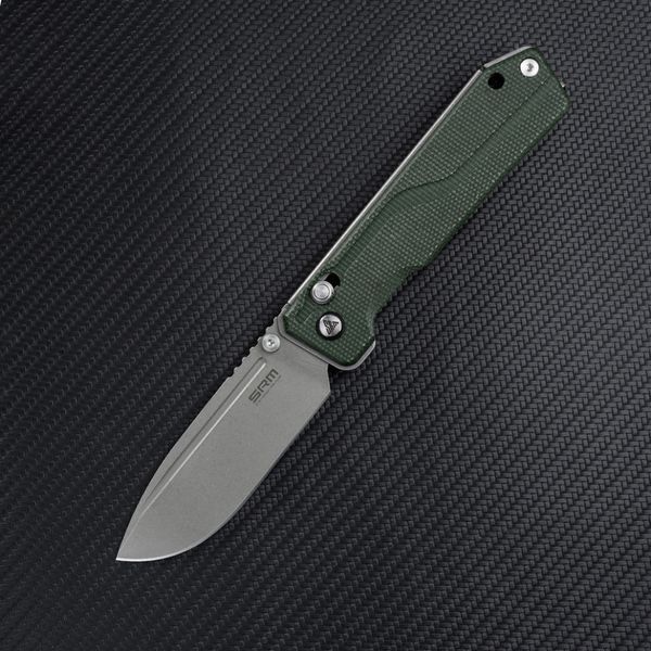 Ніж складаний туристичний SRM Rubik 7228B-MG (8.7 см) 14C28N / Micarta зелений