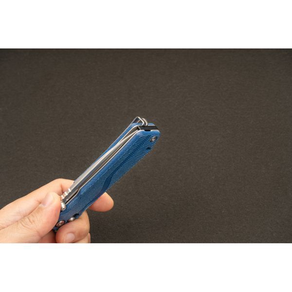 Ніж складаний туристичний SRM Rubik 7228B-ME2 (8.7 см) 14C28N / Micarta блакитний
