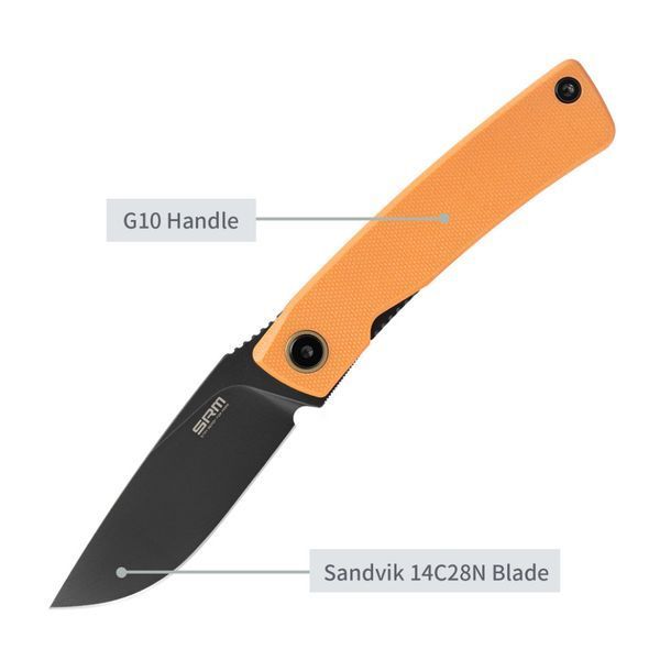 Ніж складаний кишеньковий SRM Air 105M-GJ, (7.5 см) 14C28N / G10 помаранчевий