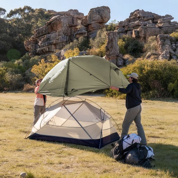 Намет надлегкий двомісний Naturehike Mongar Hiking Tent Pro CNK2550WS037, 20D, зелений 74461 фото