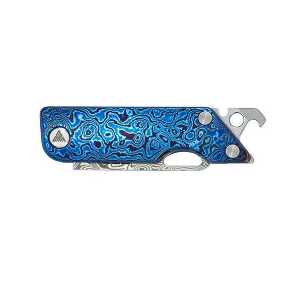 Ніж складаний кишеньковий SRM 6435-TL, (4.1 см) Damascus / Titanium блакитний