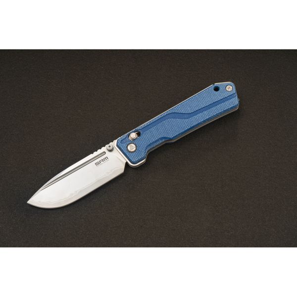 Ніж складаний туристичний SRM Rubik 7228B-ME2 (8.7 см) 14C28N / Micarta блакитний 73112 фото