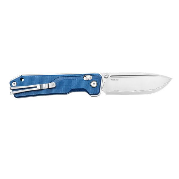 Ніж складаний туристичний SRM Rubik 7228B-ME2 (8.7 см) 14C28N / Micarta блакитний 73112 фото