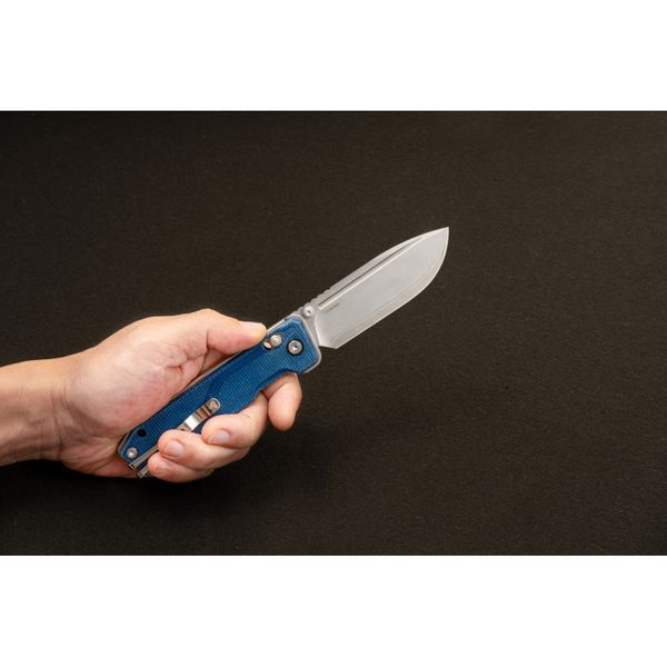 Ніж складаний туристичний SRM Rubik 7228B-ME2 (8.7 см) 14C28N / Micarta блакитний 73112 фото