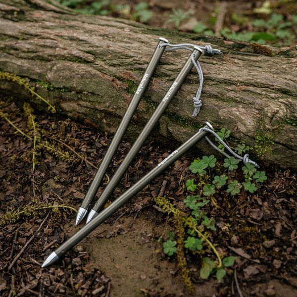Кілки туристичні полегшені Naturehike CNK2650PJ014, прямі, 18 см, 6 шт, сірий