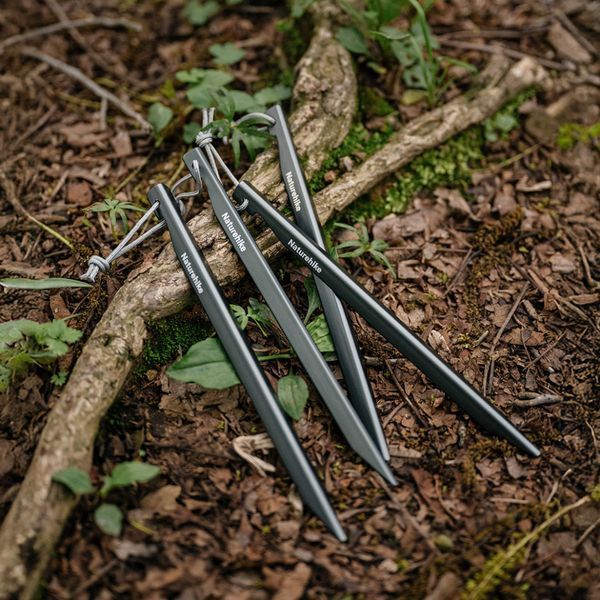 Кілки туристичні полегшені Naturehike CNK2650PJ014, V-подібні, 15 см, 6 шт, сірий