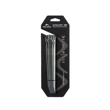 Кілки туристичні полегшені Naturehike CNK2650PJ014, V-подібні, 18 см, 6 шт, сірий