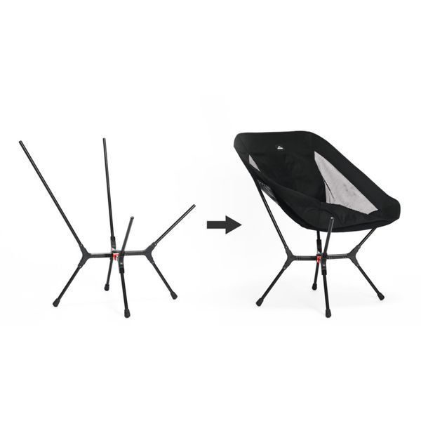 Стілець складаний ультралегкий Naturehike CNK2550JJ013 Yamami YL01, розмір М, алюміній, сірий 72877 фото