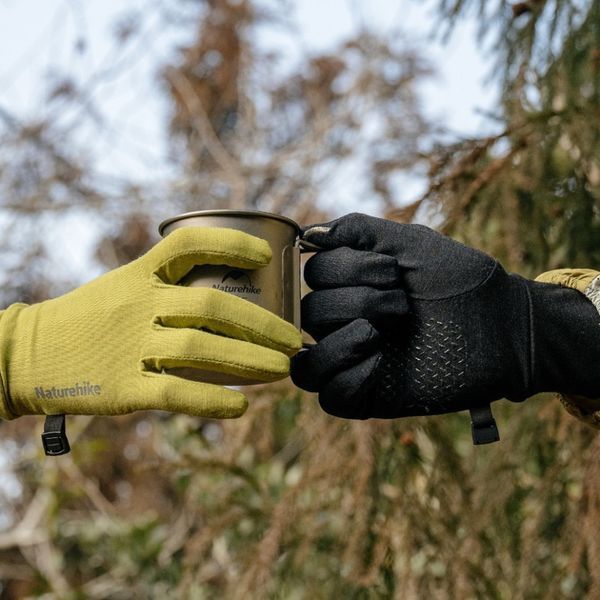Рукавички туристичні вовняні Naturehike CYY2610FS010, L, чорний 75716 фото