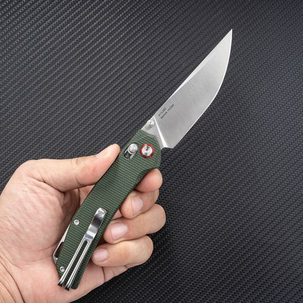 Ніж складаний туристичний SRM Asika 411L-MG (8.8 см) 14C28N / Micarta зелений 72277 фото
