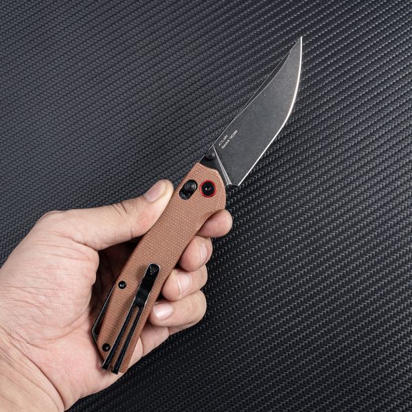 Ніж складаний туристичний SRM Asika 411L-MN (8.8 см) 14C28N / Micarta коричневий 72278 фото