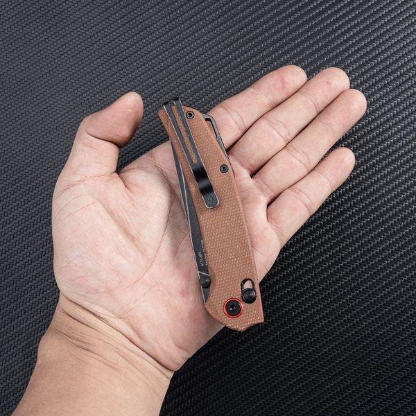 Ніж складаний туристичний SRM Asika 411L-MN (8.8 см) 14C28N / Micarta коричневий 72278 фото