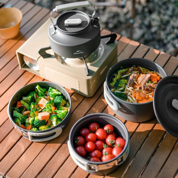 Набір посуду (2 каструлі, чайник, сковорідка) Naturehike CNK2450CF010, алюміній 70937 фото