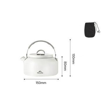 Чайник з керамічним антипригарним покриттям Naturehike CNK2450CF013 0,8 л, алюміній, білий 1-68968 фото