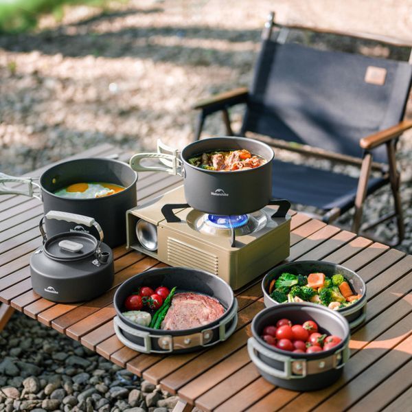 Набір посуду (2 каструлі, чайник, сковорідка) Naturehike CNK2450CF010, алюміній 70937 фото