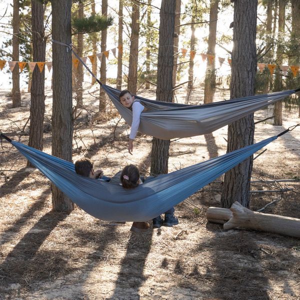 Гамак надлегкий Naturehike одинарний NH21DC011, біло-зелений
