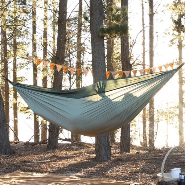 Гамак надлегкий Naturehike одинарний NH21DC011, біло-зелений