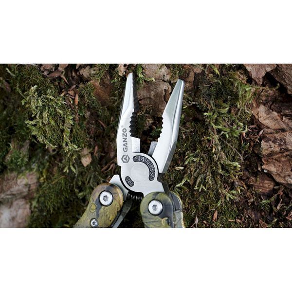 Мультитул Ganzo G107, (16.5 см) 22 функції, камуфляжний + біти та чохол