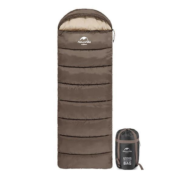 Спальник з капюшоном Naturehike U150 NH20MSD07, (11&deg;C), правий, коричневий